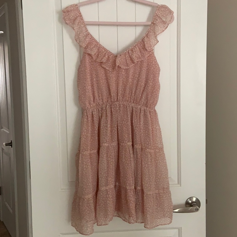 Pink Lily Boutique Pink Leopard Print Dress Size L